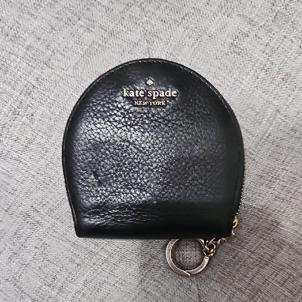 Kate Spade Black Leather Keychain Pouch